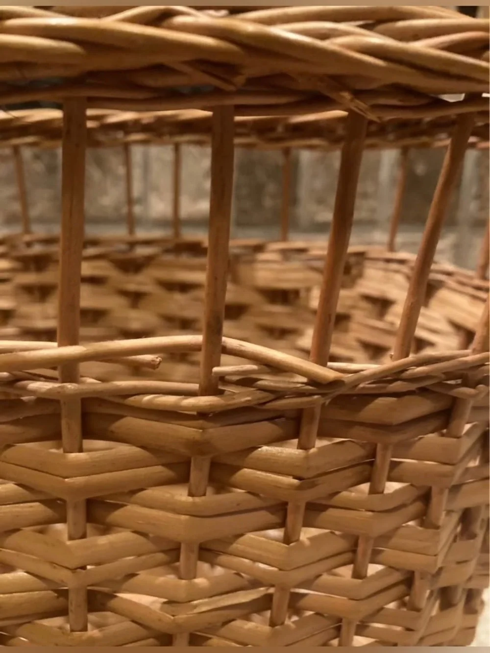 Vintage Wicker Rattan Waste Basket